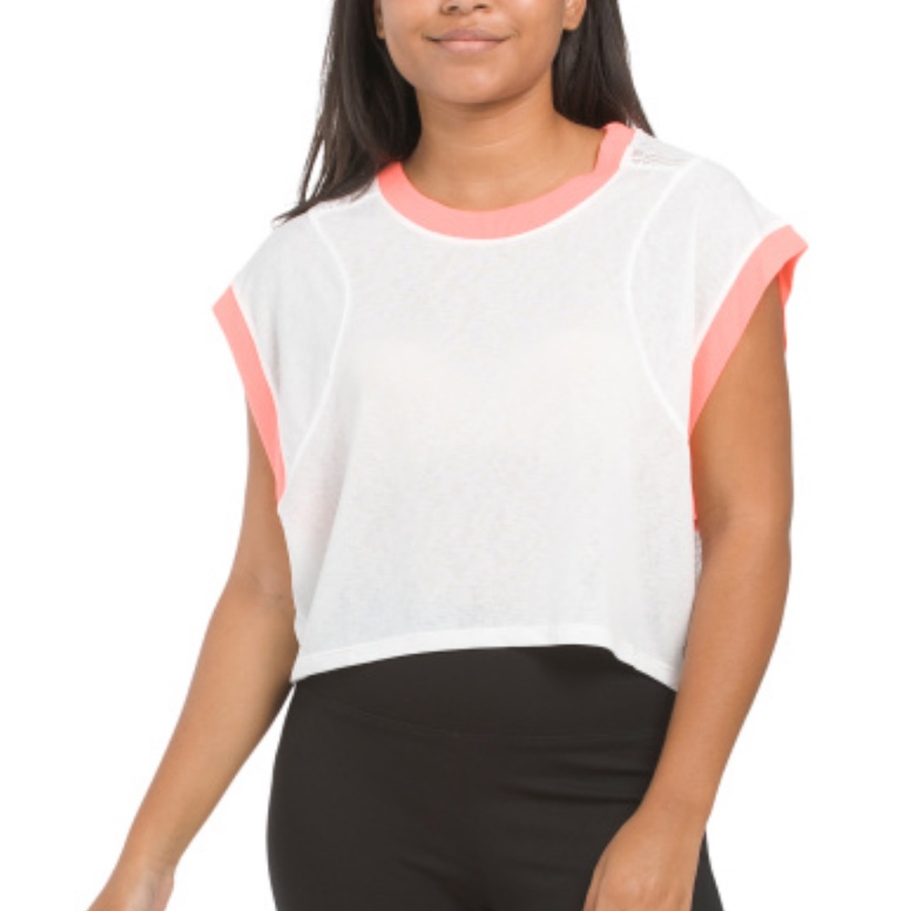 Free People Movement Good Sport Tee White Peach NWT